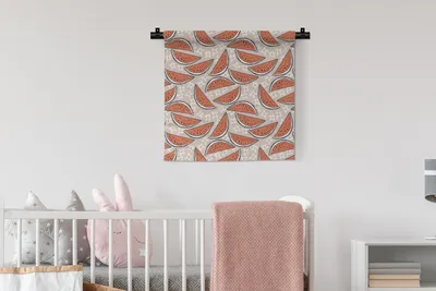 Produktbild von MuchoWow® Wandteppich Wandbehang Sommer - Wassermelone - Muster 60x60 cm Tapisserie Dekoration Wandtuch - Dekorationen - Wand Decke