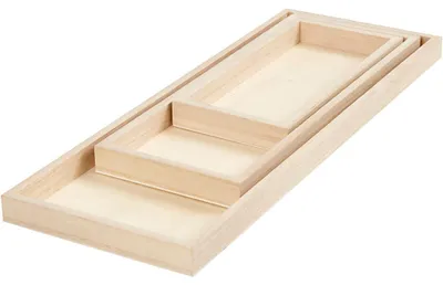 Produktbild von Tablett-Set, L 20+30+40 cm, B 10+12+15 cm, 3 Stk/ 1 Pck [HOB-57919]