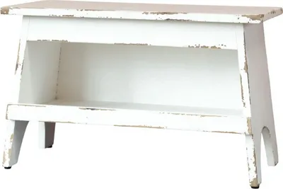 Produktbild von Bank Schuhablage Beistelltisch Nachttisch Fussbank Hocker mit Ablage shabby weiß Chic Antique