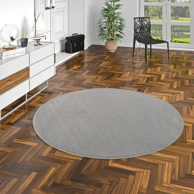 Immagine prodotto di Tappeto in velluto a pelo lungo, grigio screziato, rotondo, dimensioni: 160 cm (rotondo)