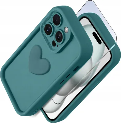 Obrázok produktu pre Puzdro pre iPhone 14 Pro silikónové matné srdce + ochranné sklo 9H