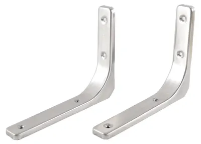 Image de 2 pièces Supports de étagère en acier inoxydable robustes en L pour montage mural