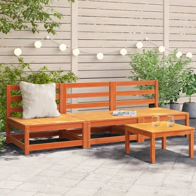 Produktbild von Design Gartensofas ohne Armlehnen 3 Stk. Wachsbraun Massivholz Kiefer, Gartensofas 2024