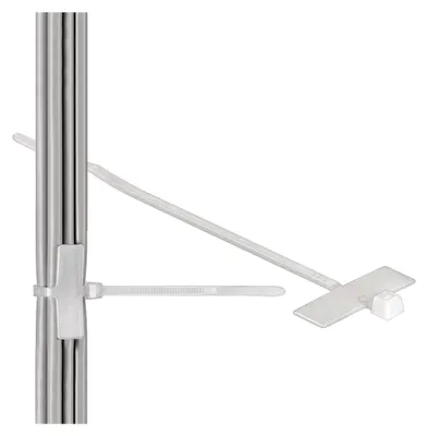 Produktbild von 200 Kabelbinder | 100 x 2,5 mm | mit Beschriftungsfeld | Feldgröße: 24 x 8 mm | beschriftbar und selbstsichernd | Transparent Weiß | 200 Stück