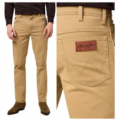 Immagine prodotto di Wrangler | Jeans da uomo, modello Texas, colore beige, vestibilità regular, classiche, in denim elasticizzato, taglia W36 L34