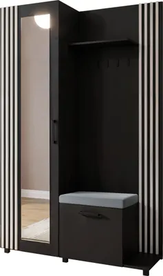 Produktbild von Masseno Garderobe-Set ARMADIO 137/207/42 cm Modern Garderobenschrank Schwarz