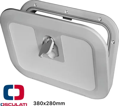 Produktbild von Osculati Bündige Inspektionsluke Marine Boot Schiff Camping 380x280mm grau RAL 7042