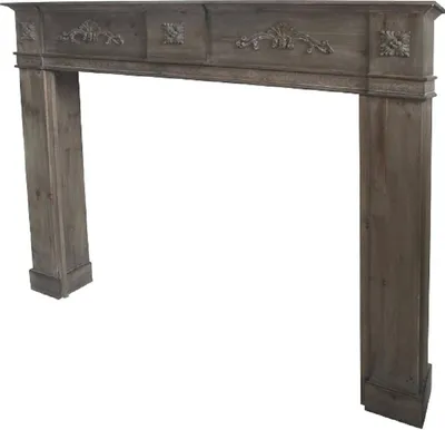 Obrázek produktu pro Casa Padrino venkovský styl krbu starožitný šedohnědý 137 x 20 x v. 113 cm - Nábytek ve venkovském stylu