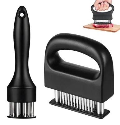 Fleischzartmacher-Set, 2 Stück, Edelstahl, 48+21 Messer, Antirutsch