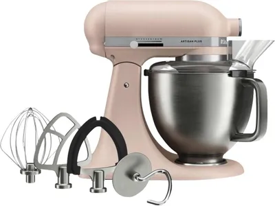 Productafbeelding van KitchenAid 5KSM50PKVEFT, Staande mixer, Roze, Geschikt voor kneden, mengen en kloppen, 4,7 liter, Pastelroze, Happende beker