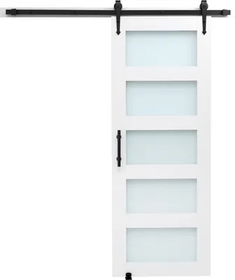 Produktbild von Schiebetür, 813 x 2134 mm, hochfeste MDF-Platte und Glas, Schiebetür mit Beschlagsatz, wasserfeste PVC-Oberfläche, einfach zu installieren, H-Rahmen, leichtgängig und leise gleitend für das Wohnzimmer