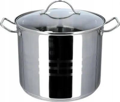 Image de Casserole en acier - Casserole avec couvercle - Compatible induction - 26 cm - 11 l - Argent