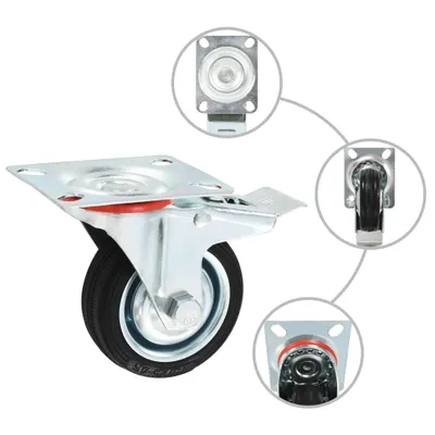 Immagine prodotto di vidaXL Ruote girevoli con doppio freno 4 pz. 75 mm