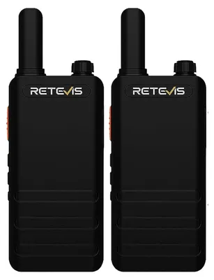 Immagine prodotto di Ricetrasmittente portatile PMR446, ricaricabile, con batteria da 1620mAh (2 pezzi, colore nero)