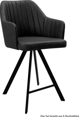 Produktbild von Thekenstuhl drehbar (8er-Set) Diannne 58x98x60 Schwarz/Anthrazit