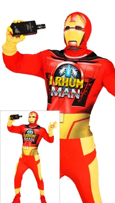 Produktbild von Superheld Comicmaskottchen Party Outfit Rot Gelb Abenteuerfigur Junggesellenabschied Fröhlich Kostüm Perfekt Maskerade Fantasie Verkörperung, Größe: 48 - 50 (M) Farbe: Rot