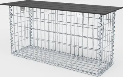 Produktbild von Gartenbank Spiralgabione 105 x 50 x 30 cm - MW 5 x 10 cm, mit Recyclingauflage in anthrazit