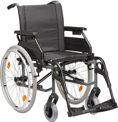 Produktbild von Standardrollstuhl Tomtar MR-S mit Kombiarmlehne, Polyurethanmangan grey metallic>>>>SB 51 cm