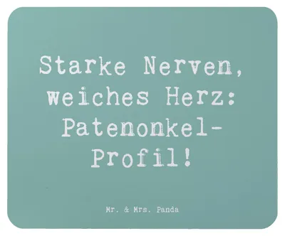 Produktbild von Mr. & Mrs. Panda Mousepad Spruch Starke Patenonkel - Meeresbrise - Geschenk, Patenschaft, Mouse Pad, mousematte, Patengeschenke, Mentor, mausteppich, Stärke, Empathie