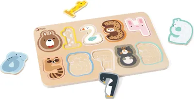 Productafbeelding van CLASSIC WORLD Houten Puzzel met Cijfers, Montessori-methode, 11 stukken.
