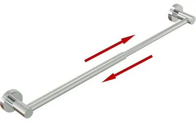 Produktbild von Verstellbarer Handtuchhalter aus Edelstahl 304 fš¹r Badezimmer (30 bis 57 cm), Silber