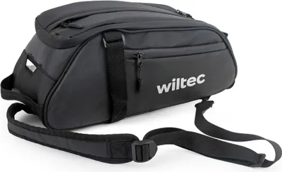 Produktbild von Wiltec Gepäckträgertasche schwarz, Fahrradtasche Gepäckträger 8 l Stauraum, Gepäcktasche mit Tragegurt, Fahrrad Tasche wasserresistent mit Reflektoren