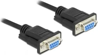 Produktbild von Delock Seriell Kabel RS-232 D-Sub9 Buchse zu Buchse Nullmodem mit schmalem Steckergehäuse 5 m