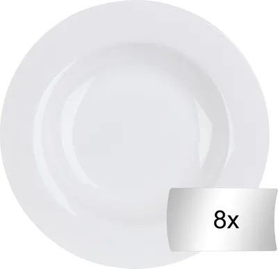 Produktbild von Suppenteller - Weiß - Ø 21,5 cm - Bone China - 8er Set