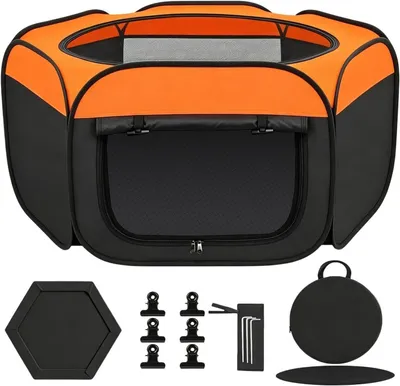 Obrázok produktu pre Prenosný box pre zvieratá – skladacia konštrukcia – vhodný pre malé zvieratá – ľahko prenosný a umývateľný – 34 x 34 x 6 cm