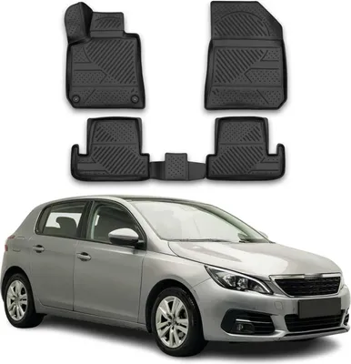 Image de OMAC Tapis de sol pour Peugeot 308 2013-2021 sur mesure en caoutchouc Noir