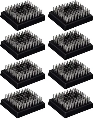 Produktbild von Grillreiniger aus Stahl - 8 Stück - Schwarz - Bürsten für BBQ - Reinigungstool für Grillen