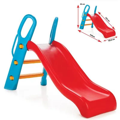 Produktbild von Pilsan Bingo Rutsche in Rot & Blau | Kinderrutsche aus Kunststoff | Rutsche für Kinder ab 3 Jahren | 140 cm