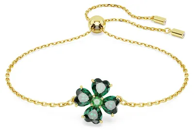 Produktbild von Swarovski Idyllia Armband, Vergoldetes Damenarmband mit Glücksklee-Motiv und Str