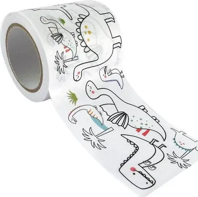 Zdjęcie produktu dla Kolorowa taśma maskująca - dinozaury 4,6 cm x 5 m