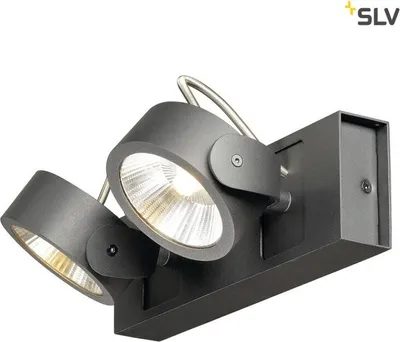 Produktbild von SLV 1000129 KALU LED 2 Wand- und Deckenleuchte schwarz 3000K 60°