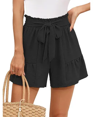 Produktbild von AOWVUTS Shorts Damen Sommer Eastischer Bund Kurze Hosen Lässige Freizeit Shorts