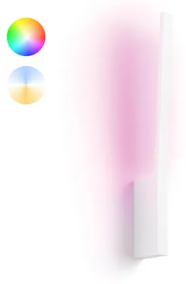Produktbild von Philips Hue White and Color ambiance Liane Wandleuchte weiß, Intelligente Wandleuchte, Bluetooth/Zigbee, Weiß, LED, Metall, Nicht austauschbare(s) Leuchtmittel