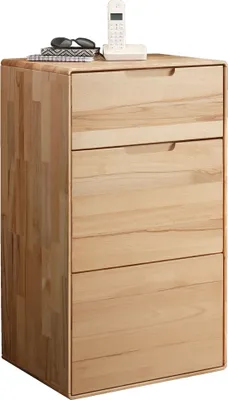 Produktbild von Hochkommode >KM-0663< 1 Tür, 1 Schub, 1 Boden, Kernbuche massiv geölt - 51x91x40cm (BxHxT)