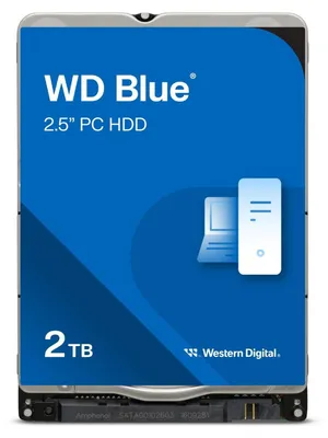 Produktbild von Western Digital Blue , 2 TB, 5400 RPM, 128 MB, 2.5", Serial ATA III
