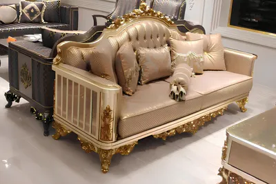 Produktbild von Sofagarnitur 331 Sitzer Textil Komplett Set Sofa Sessel Gruppe Holz Chesterfield
