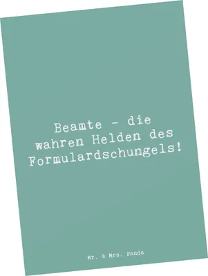 Produktbild von Mr. & Mrs. Panda Postkarte Spruch Beamtin Heldin - Meeresbrise - Geschenk, Berufsgestaltung, Fotokarte, Berufsalltag, Behörden, einzelkarte, Grußkarte, Beruf, Witz