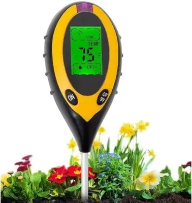 Produktbild von 4-in-1 Bodentester für pH-Wert, Licht, Feuchtigkeit und Temperatur, Bodentester für Pflanzen, Garten, Landwirtschaft, Innen- und Außenbereich (Batterien nicht enthalten)