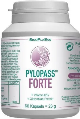 Produktbild von Pylopass Forte 200 mg+Vit.B12+Olive leaf ext. cps. 60 ks