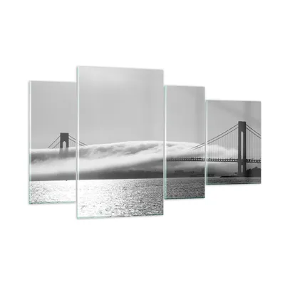 Produktbild von Bilder auf glas - Usa goldenes tor brücke - 120x70cm - Glasbilder - Wandbilder - Kunstdruck - zum Aufhängen bereit - Wanddekoration aus Glas - Glas Bilder - Wandbild auf Glas - GDL120x70-1470