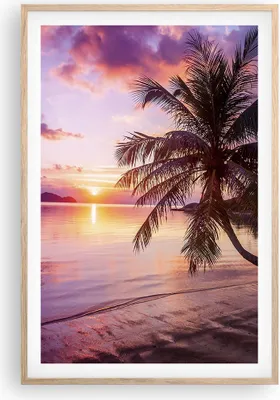 Produktbild von Gerahmtes Poster - Rahmen in heller Eiche - Strand Meer Palme - 61x91,5 cm - Wand Bild - Wanddeko - Wandbilder - Wandposter - Bilderrahmen - Bilder - Kunstdruck - Wandbild - P2NPA61x91-3912
