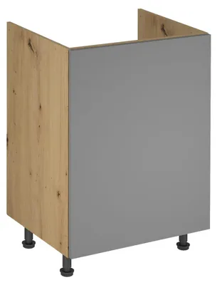 Image de Meuble sous-évier VALEN à une porte - largeur 60 cm, chêne artisanal / gris-beige