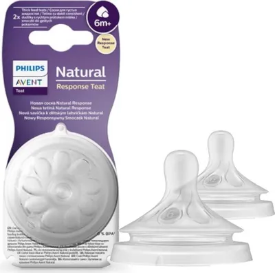 Produktbild von Avent Natural Response 6 Ersatzschnuller fr Brei, 6+m - 2 Stck