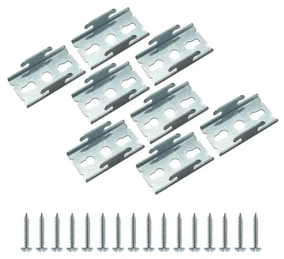 Gardinenstangenhalter 4 Paar, Doppelhalter mit Schrauben, Silber, Eisen