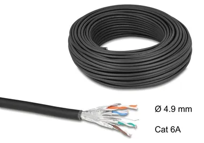 Produktbild von DeLOCK 80597, 50 m, Cat6a, U/FTP (STP), Schwarz