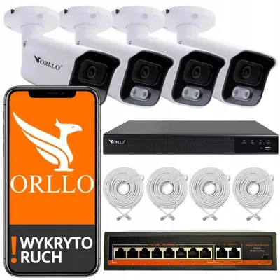 Zdjęcie produktu dla Zestaw do Monitoringu 4 Kamery IP POE Sensor SONY 5Mpix ORLLO POESET 4